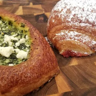 Spinach Feta Croissant Danish and Guava Croissant ($4 each) - these are my favorite pastries from them! 4/17/2021