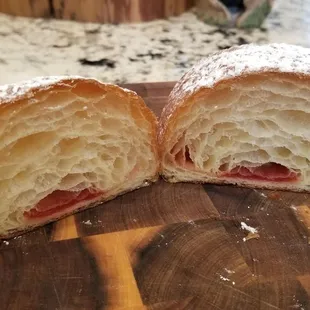 Inside the Guava Croissant ($4) - so flaky and the guava filling is delicious and enough! 4/17/2021