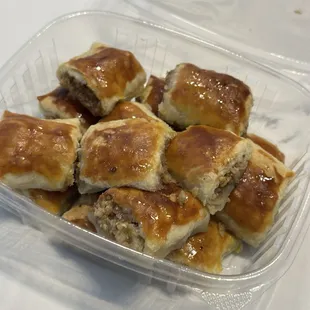 a close up of a tray of food