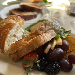 Half Chicken Salad Croissant &amp; Summer Plate with Tuna Salad... so good!! Even the fruits were sweet.. everything tasted fresh!