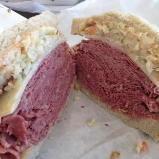 17 1/2 Corned Beef, cole slaw, swiss, russian dressing on seedless rye. THE sandwich to get!