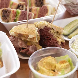 a variety of sandwiches