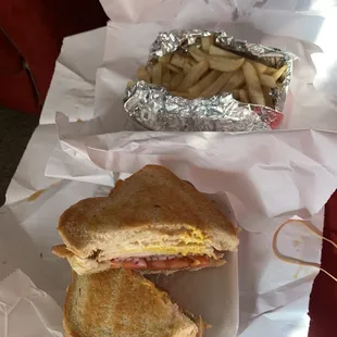 Turkey and Swiss Cheese &amp; fries