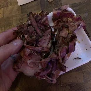 Slimes, burnt garbage that they call pastrami. Wtf