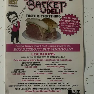 menu
