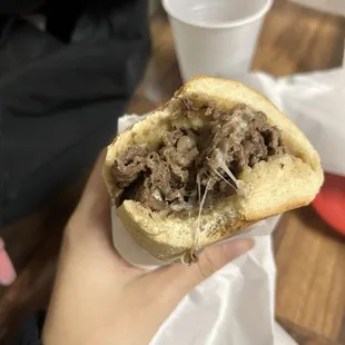 Hot Beef and cheese sandwich