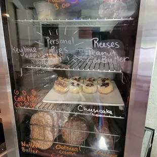 a display of baked goods