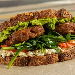 a close up of a sandwich