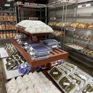 shelves of various types of bread