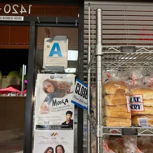 a display of bread in a store