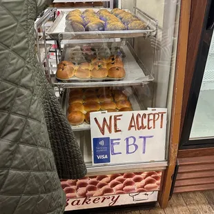 a display of baked goods