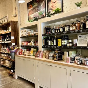 shelves of food in a store