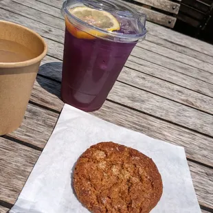 a cup of coffee and a cookie