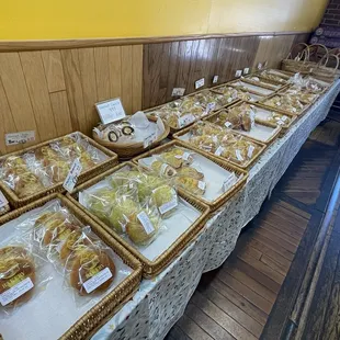 The selection of items during my visit. See empty spaces? That's from items that were sold!