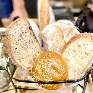 Display of their different breads