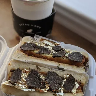 Egg/truffle sandwich &amp; matcha latte