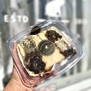 Golden Truffle Sandwich - Toasted Japanese Milk Bread w/ Burgandy Truffle, Deep Fried Tamago, Roasted sesame, and Ginger Shoyu Sauce