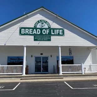 the front of the building