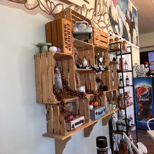 a display of food items