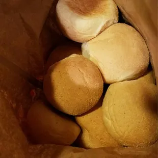 Fresh out of the oven Pan de Sal! They're huge too! Love 'em