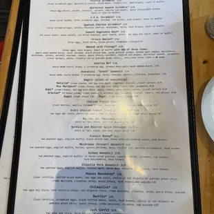 menu