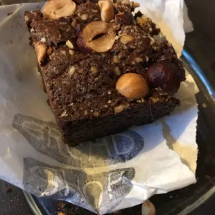 Delicious brownies with hazelnuts