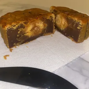 Lotus and egg yolk mooncake