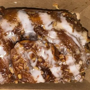 Pecan cinnamon roll. Thing was huge. Like half  the size of a dinner plate.