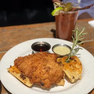 - Fried Chicken &amp; Waffles Breakfast  - Diablo Bloody Mary