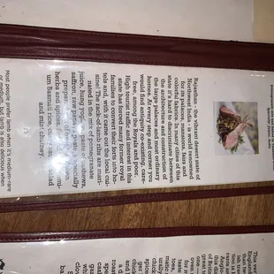 menu