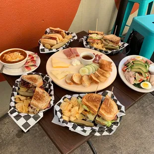 Sandwiches, soups, salads, charcuterie boards, and lots more.