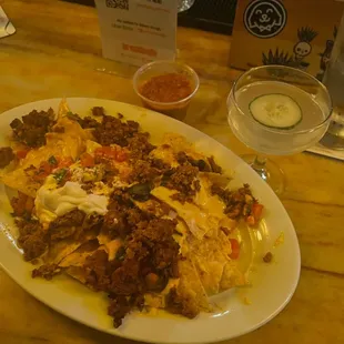 Nachos and cocktail