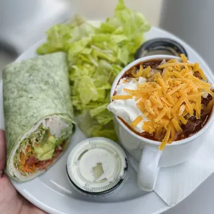 California Turkey Wrap with Turkey Chili