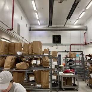 a man working in a warehouse