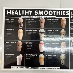 Smoothie Menu