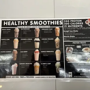 Smoothie Menu