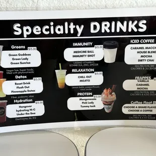 Drink menu