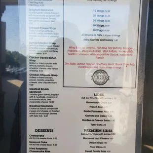 menu