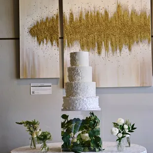 4 tier wedding ckae with wafer paper flowers