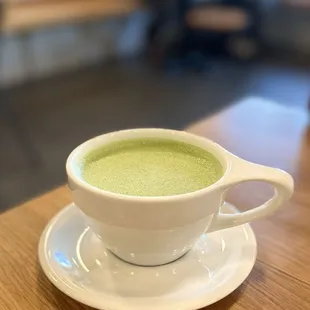 Matcha latte with almond milk