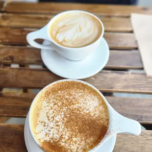 These lattes were so good, toasty almond,  caramel cinnamon