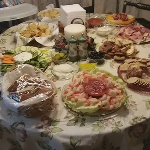 a table full of food