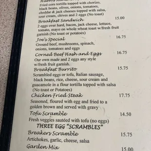 menu