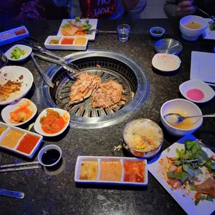a variety of food on a table