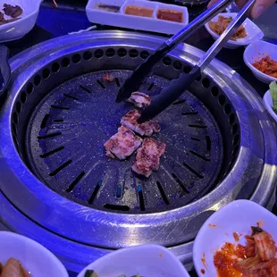 a table full of different foods