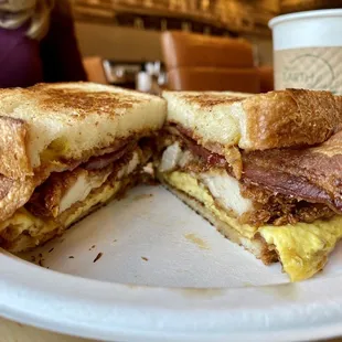 Fried chicken and bacon sandwich