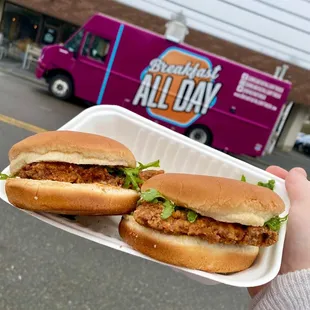 Fried chicken sliders