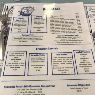 Breakfast menu - August 2021