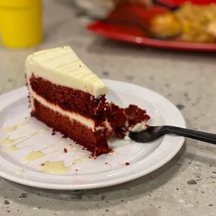 Delicious red velvet cake.