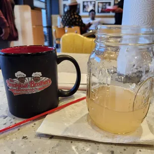 Coffee and watermelon mimosa.